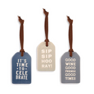 wine bottle gift tags sayings Sip Sip Hooray, Good Friends Good Wine Good Times, It's Time To Celebrate from One Cottage Way Home Goods and Gifts